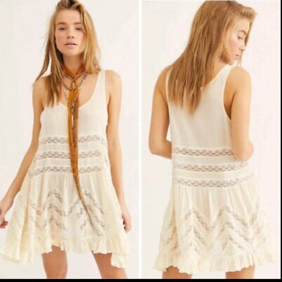 Free People Intimately | Voile And Lace Trapeze Slip Mini Dress | XS - Picture 6 of 12